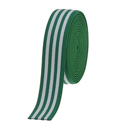 Cotowin 1-Inch Heavy Plush Elastic, Stripes Soft Comfortable Sewing Elastic Band - 3 Yards (Green, 1") #TOP1