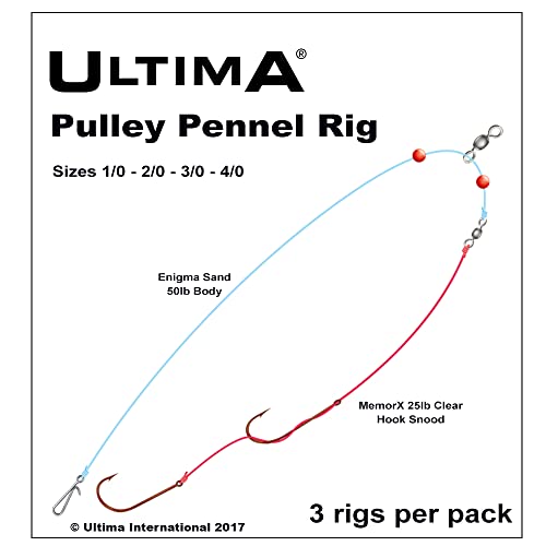 Ultima Polea Pennel mar 2 Gancho Rig, Unisex, Pulley Pennel 2 Hook, Transparente, Size 4/Size 0 Cover