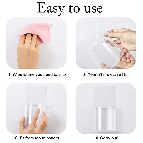 Support de télécommande mural en acrylique transparent, lot de 6 rangements - 5