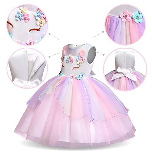 Unicorn Princess Dress Up Clothes For Little Girls – Costume, Jewelry And Headband (5-6 Years, Unicorn Princess 1) #TOP2