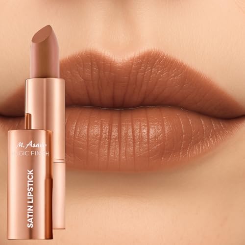 M. Asam MAGIC FINISH Satin Lipstick, Hazelnut-Heaven (4 g) – with hyaluronic acid in nude shade, 4-in-1: Volume peptide, care, moisture & long-lasting effect, visible plumping effect, lip plumper