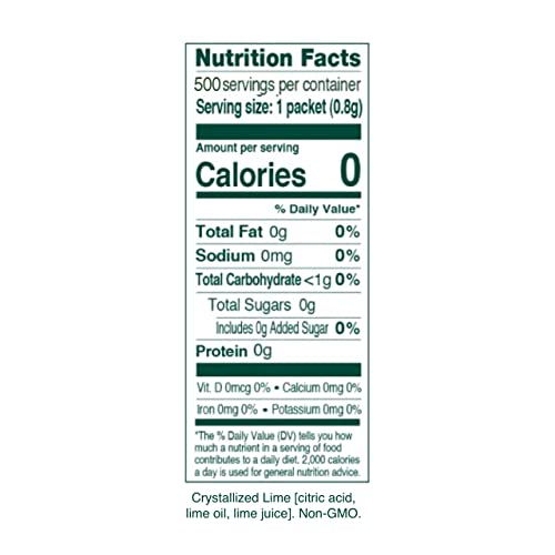 TRUE LIME Water Enhancer, Bulk Pack (500 Packets) Zero Calorie