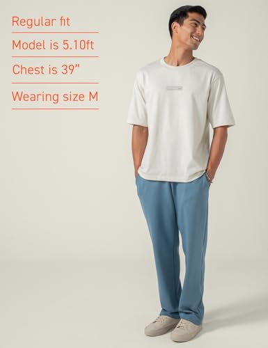 Image of DAMENSCH Statement Solid Oversized T Shirt for Men, Heavyweight, Anti-Pilling, Stylish, Relaxed Fit T Shirt for Men Cotton