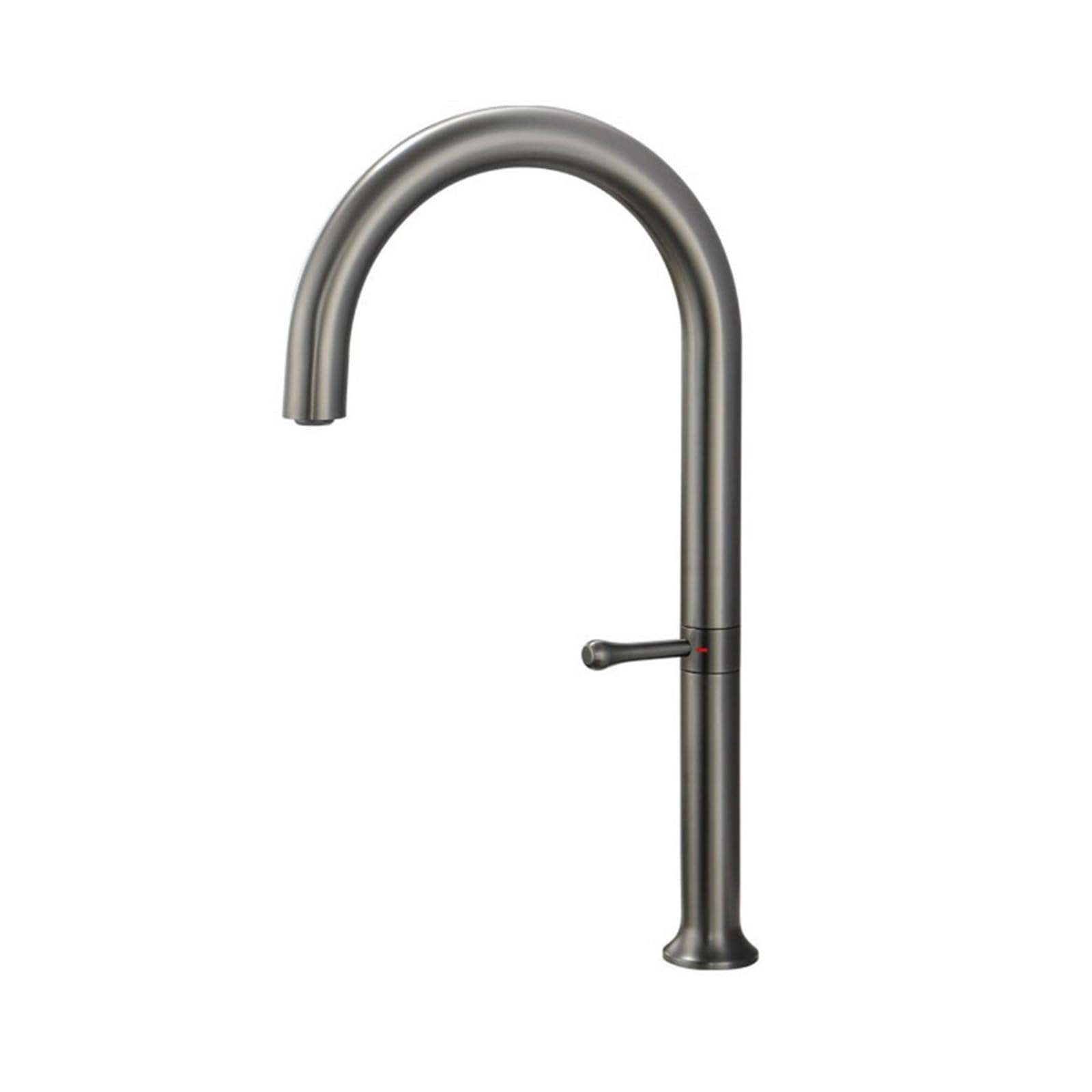 Robinet de bassin de cuisine rotatif 360 en acier inoxydable gun grey avec mitigeur chaud et froid