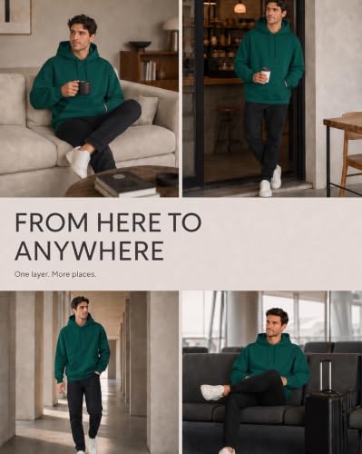 Image of NOBERO Oversized Solid Hooded Sweatshirt for Men | Oversized Hoodie for Men | Hooded Pullover | Cotton Rich Printed Hoodie 280 GSM Fleece