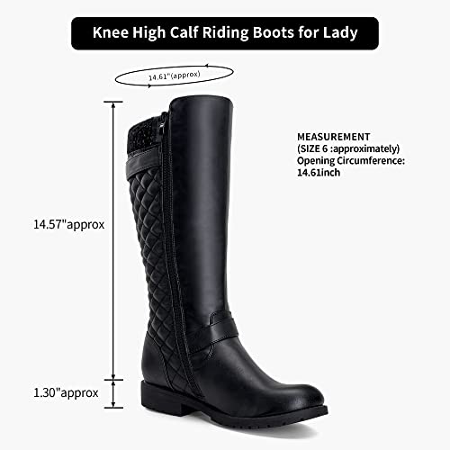 Jeossy Women's 945 Riding Boots, Knee High Boot, Black, Size 8.5 Us-Knitting Wool Calf(Djy945 Black 08.5) #TOP3