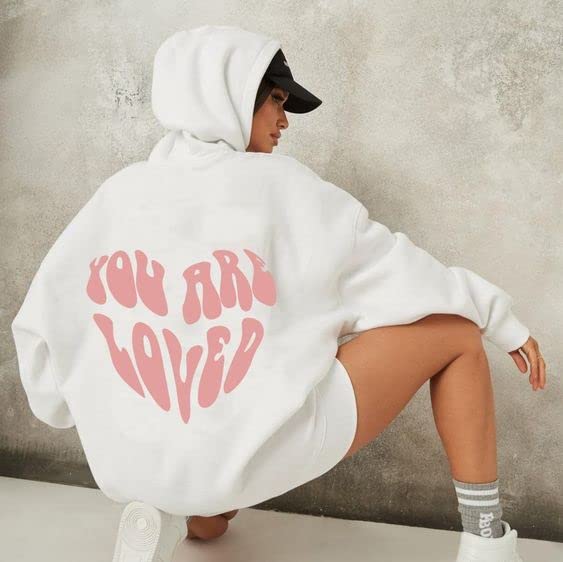 Image of SXV 'You are Loved' Printed Cool Aesthetic Sweatshirt Hoodie