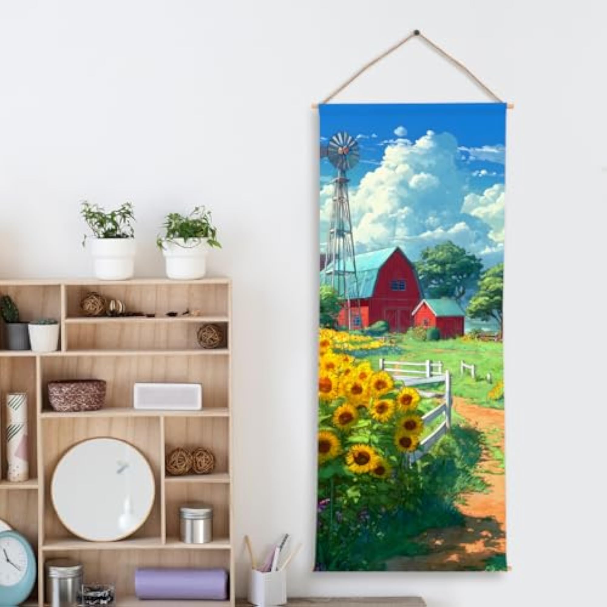 Nature Theme Wall Hanging Tapestry 24x60 In