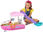 Barbie Boat with Pool and Slide, Dream Boat Playset Includes 20+ Pieces Like Dolphin and Accessories