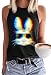 Beopjesk Women's Easter Day Tank Tops Funny Sleeveless Rabbit Shirts Graphic Tees (Easter-Black,M)
