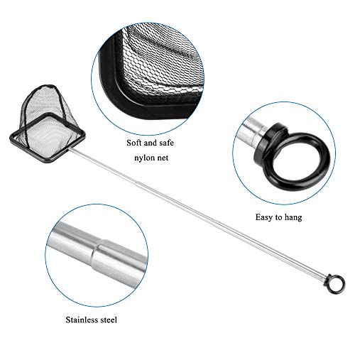 Image of Lpraer Aquarium Fish Net with Extendable Stainless Steel Long Handle Fine Mesh Net for Fish Tank