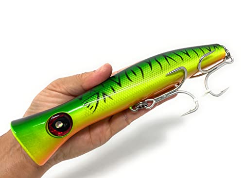 Capt Jay Fishing Saltwater Popper Lures Topwater Floating Fishing Lures Surf Fishing Floating Lure, Poppers, Fishing Lures, Surf Fishing Lures (Green Mackerel, 200) #TOP4