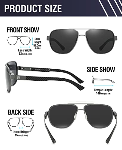 Image of DUCO Aviator Sunglasses for Men Women Carbon Fiber Polarized Sunglasses Men UV Protection for Driving Golf Fishing 3051