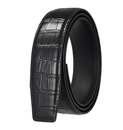 Classic belt, men's belt made of 3.5 cm cowhide with crocodile pattern, casual genuine leather belt