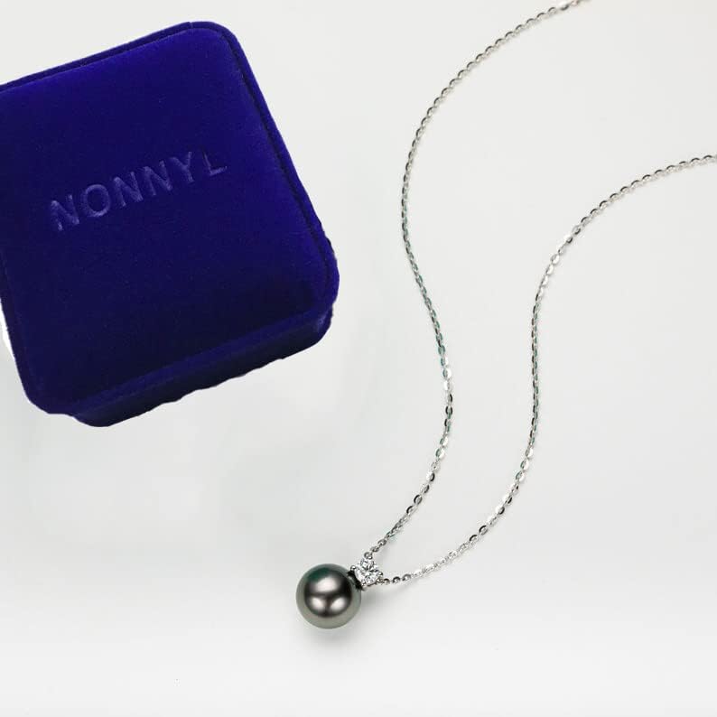 Anniversary Birthday Gfits for Wife - Tahitian Black Pearl Necklace- Gifts for Women Mom Girlfriend Her Christmas Mothers Day Valentine's Day Fine Jewelry Gifts Real 9-10mm Pearls Pendant - Image 6