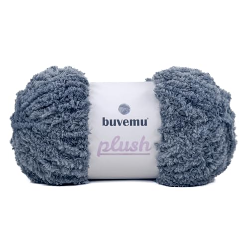 Image of Plush Faux Fur Bulky Yarn, Super Soft Fluffy Fuzzy for Knitting Crocheting Crafting, 100 Gram (3.53 Ounces) 109 Yards (100 Meters) (Dark Gray)
