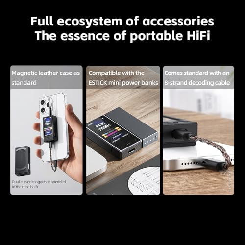 Image of FiiO QX13 Portable DAC Amp, ES9027PRO 8-Ch DAC, 900mWx2, XMOS 16-Core, 10-Band EQ,Color Display (Titanium Gold)