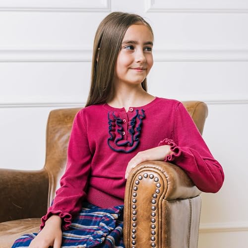 Hope & Henry Girls' Cable Knit Raglan Turtleneck Sweater2