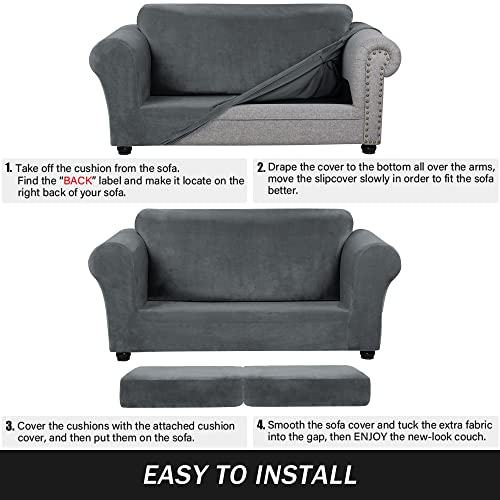 Stretch Sofa Slipcover, Ultra Soft Velvet Sofa Cover Cushion Couch Covers Furniture Protector For Pets Kids (Gold, Medium) #TOP6