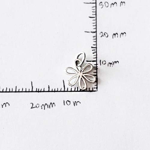 Sterling Silver Tiny Daisy Flower Charm Necklace, 18" - Image 7