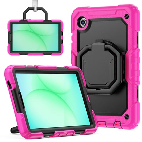 Coque Samsung Tab A9 pour enfants coque antichoc rose rouge