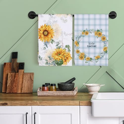 Arquiel Sunflower Kitchen Towel 100% Cotton Quick Dry Dish Towels 48 x 70CM - Image 3