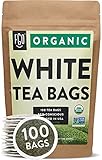 Organic White Tea Bags | 100 Tea Bags | Eco-Conscious Tea Bags in Kraft Bag | Raw from China | by FGO
