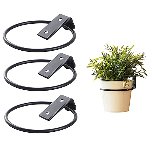 Preisvergleich Produktbild JIA-1 Blumentopf Regalhalterung, Wandhaken Endbearbeitung Gestell, Faltbar Rundregal Lagergestell (Schwarz)