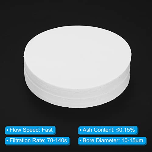 Image of PATIKIL 300Pcs 9cm Qualitative Filter Paper Circles, Fast Speed Round Laboratory Filter Paper Chemical Industrial Oil Testing Funnel Filter Paper