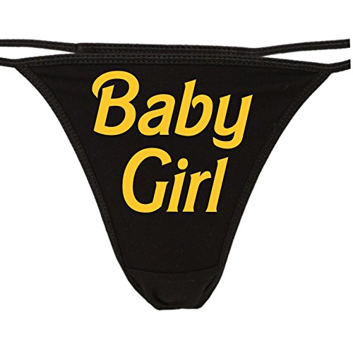 Knaughty Knickers - Daddy's Baby Girl Thong Underwear - Cute Panties for Daddys Princess - DDLG Yellow