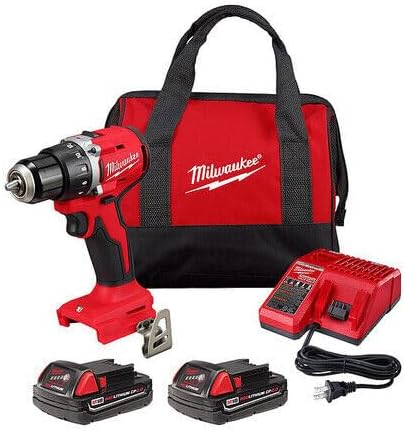 EMBER & VALOR 3601-22Ct mMilwaukee Tool 3601-22Ct M18 Compact Brushless 1/2 In. Drill/Driver Kit, Large, ‎red, Black