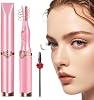 Rizador de pestañas térmico, diseño de clip 2 en 1, 3 modos de temperatura, rizador de pestañas eléctrico recargable por USB, rizado natural con duración de 24 horas, regalo para mujeres y niñas, rosa claro GU-1 2