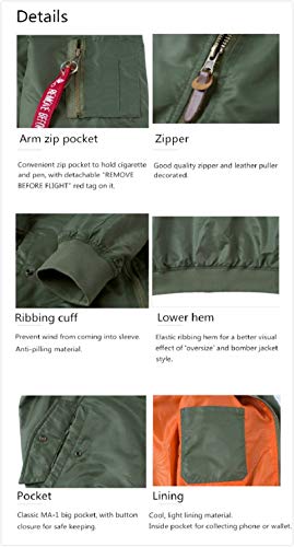 CORIRESHA Mens Apollo NASA Patches Slim Fit Bomber Jackets Windbreaker3