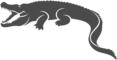 Vinilo adhesivo de cocodrilo con mandíbulas abiertas de 5.0in, color gris oscuro para interiores y exteriores