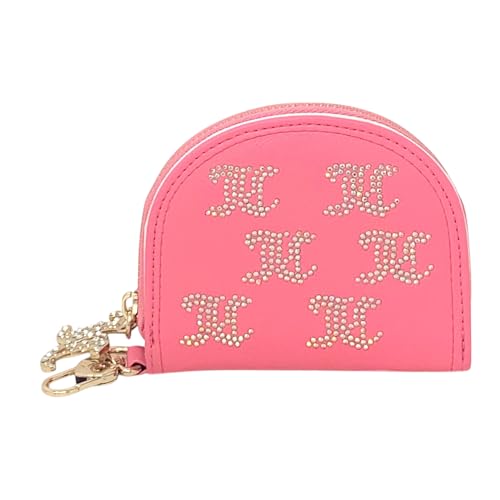 Juicy Couture Women's Half Moon Card Case with Mirror Inside and Clip (Pink Lemonade)