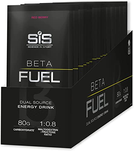 Science in Sport | Beta Fuel | Red Berry| Dual Source Energy Drink | 80g Carbohydrate | Scientifically Superior Fuel | Cycling, Running, Swimming & Endurance Sports | 15 x 82g Sachets