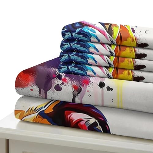 Linge de lit bouledogue luxueux en microfine 3D parure king 220x240cm