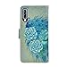 MagicSky Galaxy A50 / A50S / A30s Wallet Case, Premium PU Leather Flip Folio Case Cover with Wrist Strap, Card Holder, Cash Pocket, Kickstand for Samsung Galaxy A50 (2019),Green Peacock