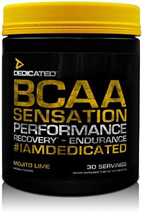 DEDICATED Nutrition BCAA Sensation - Essential Amino Acid, Leucine, Isoleucine, Valine, Taurine, Citrulline | Rhodiola Rosea, Grape Seed Extract | Muscle Growth & Recovery, 30 Serving (Mojito Lime)