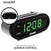 Sharp AccuSet Automatic Smart Alarm Clock – Self-Setting Digital Clock, Auto Time & DST Adjustment, Easy-Read Green LED Display, Battery Backup, Simple Plug-and-Play Clock for Seniors & Bedrooms