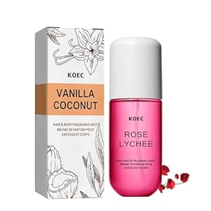 Koec Vanilla Coconut Perfume, Vanilla Skin Body Mist, Koec Hair Perfume, Vanilla Essential Oil for Skin, Vanilla Coconut Hair and Body Perfume Spray /117