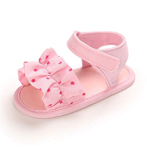 Girls Toddler Rubber Walking Boys Shoes First Non-Slip Baby Kids Sandals Star Baby Shoes Sandal Boys (Pink, 6-12 Months)