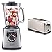 Moulinex Perfect Mix + LM811D Batidora de vaso de 1200 W, vidrio acabados exteriores de acero inoxidable + Classic LS330D Tostador Acero Inoxidable, 2 Ranuras largas y anchas, 1400 W