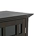SIMPLIHOME Bedford Storage Cabinet - 39 inch Wide Solid Wood Medium Cabinet in Dark Tobacco Brown, Transitional Console for Living Room, Entryway, or Dining Room with Glass Doors and Shelves