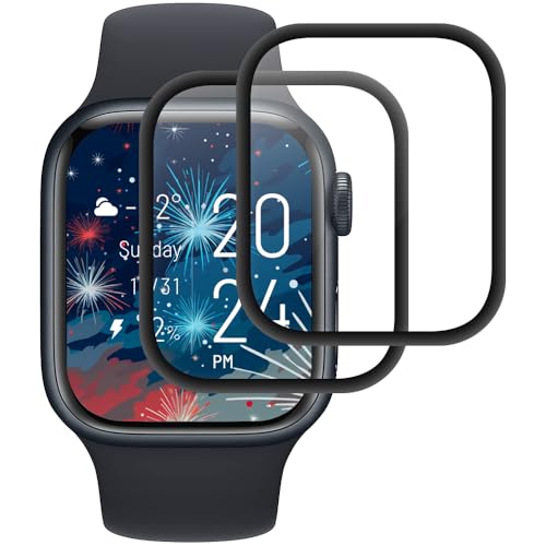Beukei Pellicola Protettiva per Apple watch Series 6/5/4/SE/SE2/SE3 40mm, 2 pezzi protezione vetro [copertura totale curva 3D] [Anti-Graffio] [Senza Bolle][Durezza 9H ] vetrini