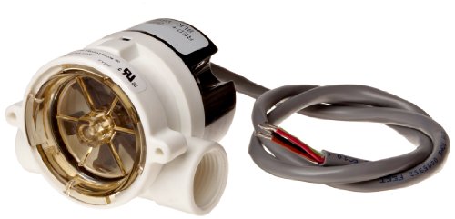 Gems Sensors 155485 RFS Series Polypropylene Flow Sensor Switch, Inline, Rotor Type, 24 VDC Input, 1.5-20.0 gpm Flow Setting Adjustment Range, 1/2" NPT Female