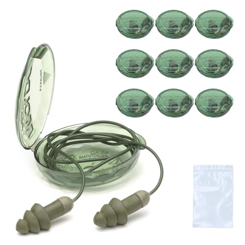 MOLDEX(モルデックス) カモロケッツ CamoRockets 10ペア 6485 耳栓 紐付き コード付き 遮音 睡眠用 いびき 安眠グッズ 再利用可能 水で洗える ケース付き