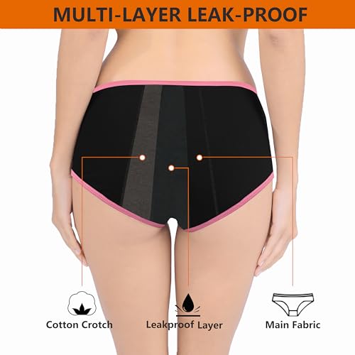 Image of Teens Girls Period Underwear Kids Period Panties Menstrual Leakproof Protective Underwear for Teens Cotton Briefs