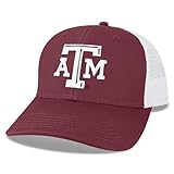 Legacy NCAA Officially Licensed Baseball Hat, Texas A&M Aggies, Lightweight Cap for Men & Women, Mid-Pro Snapback Adjustable (MPS), Maroon/White Trucker, One Size Fits Most, Snapback Closure