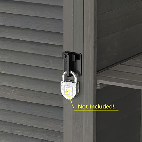 GDLF Potting Bench Table Large Garden Outdoor Work Bench Metal Tabletop Workstation with Storage Cabinet Shelf Dark Grey